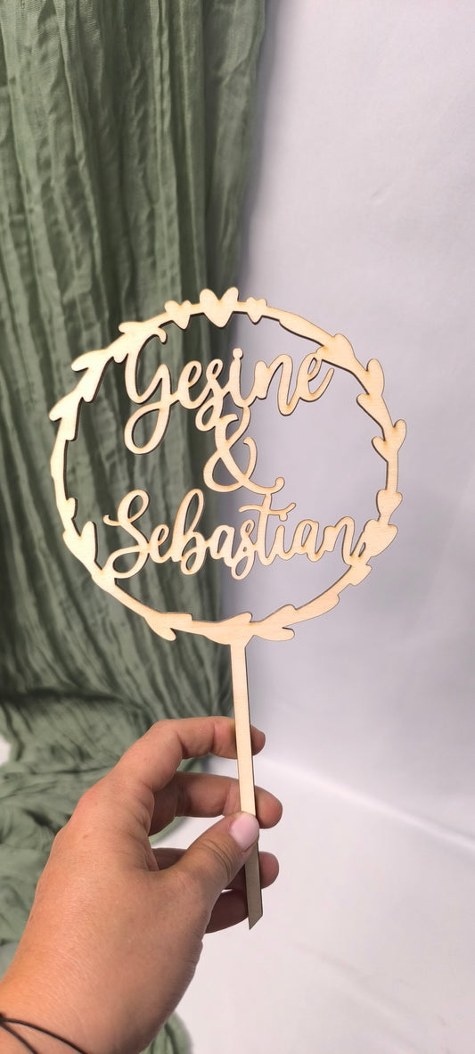 Caketopper - Herzrahmen personalisiert