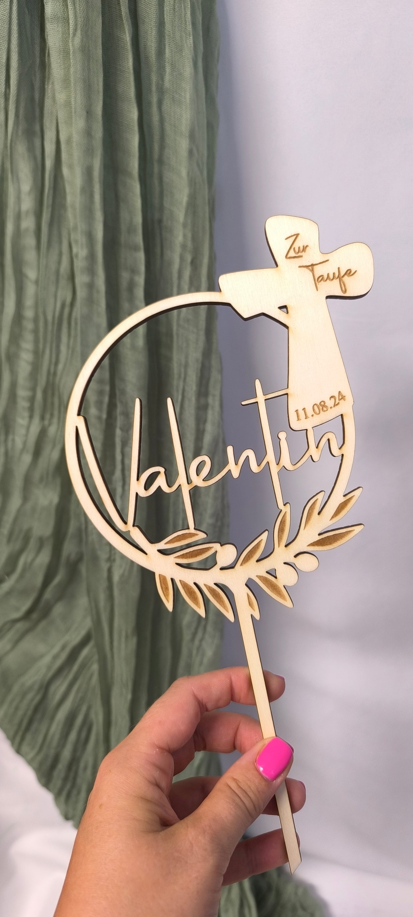 Caketopper Taufe - Kreuz
