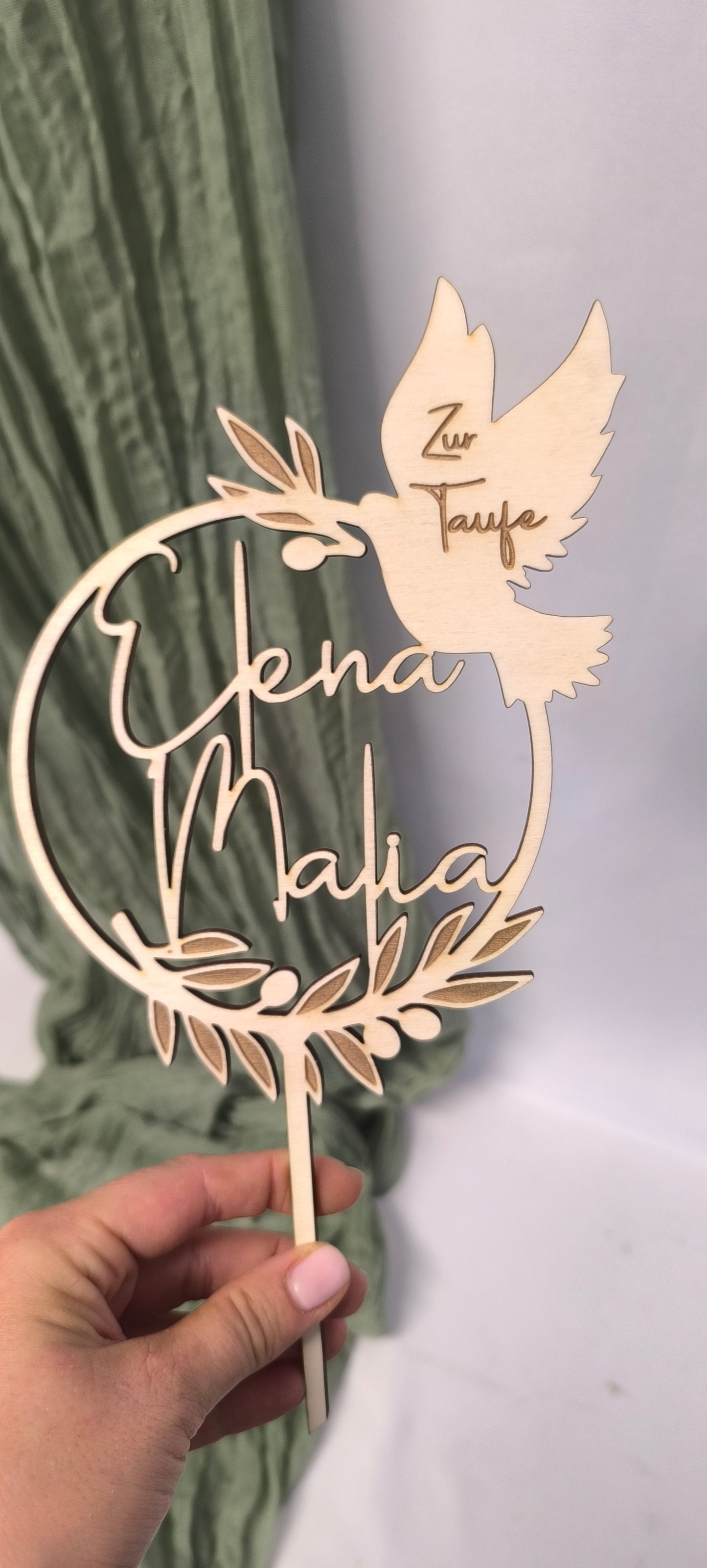 Caketopper Taufe - Taube