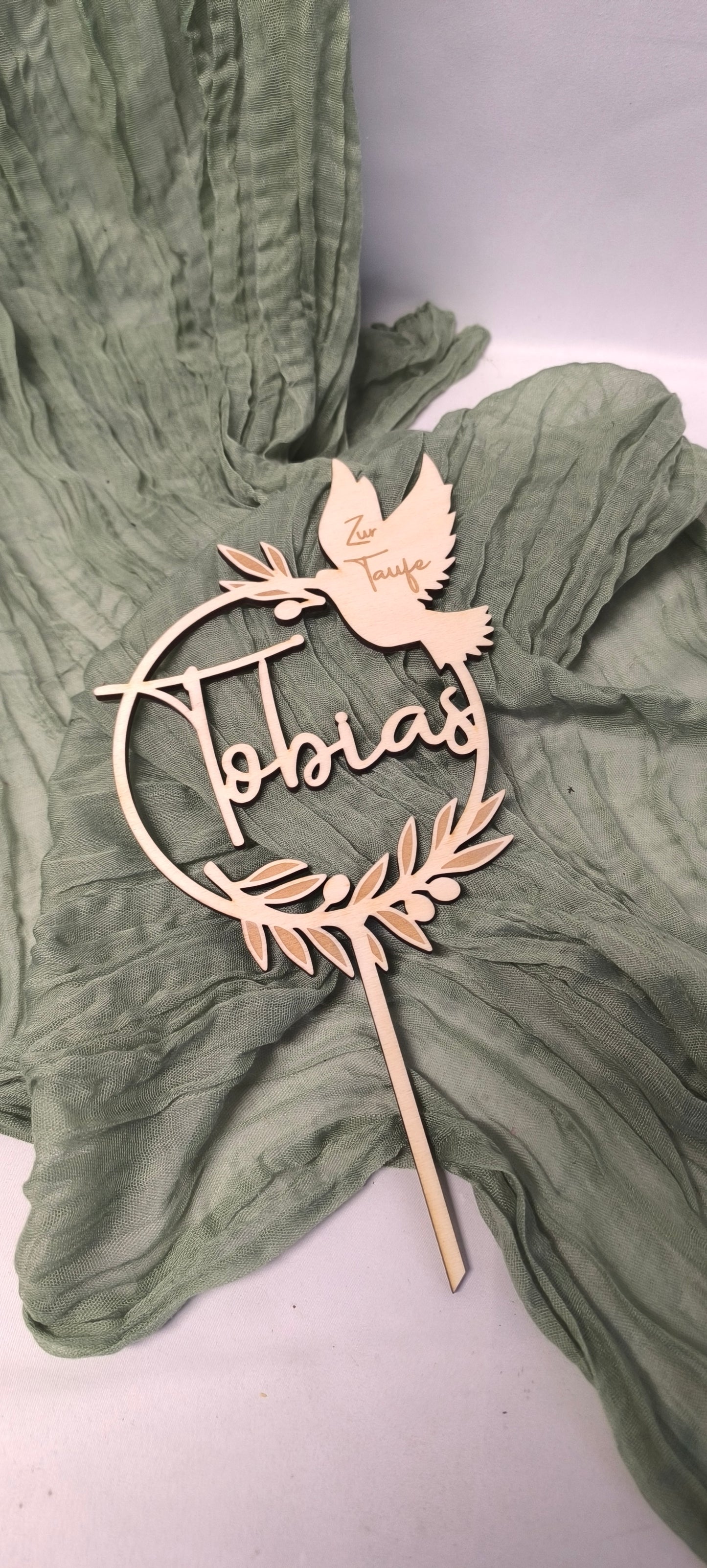 Caketopper Taufe - Taube