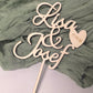Caketopper Hochzeit - Namen mit Herz