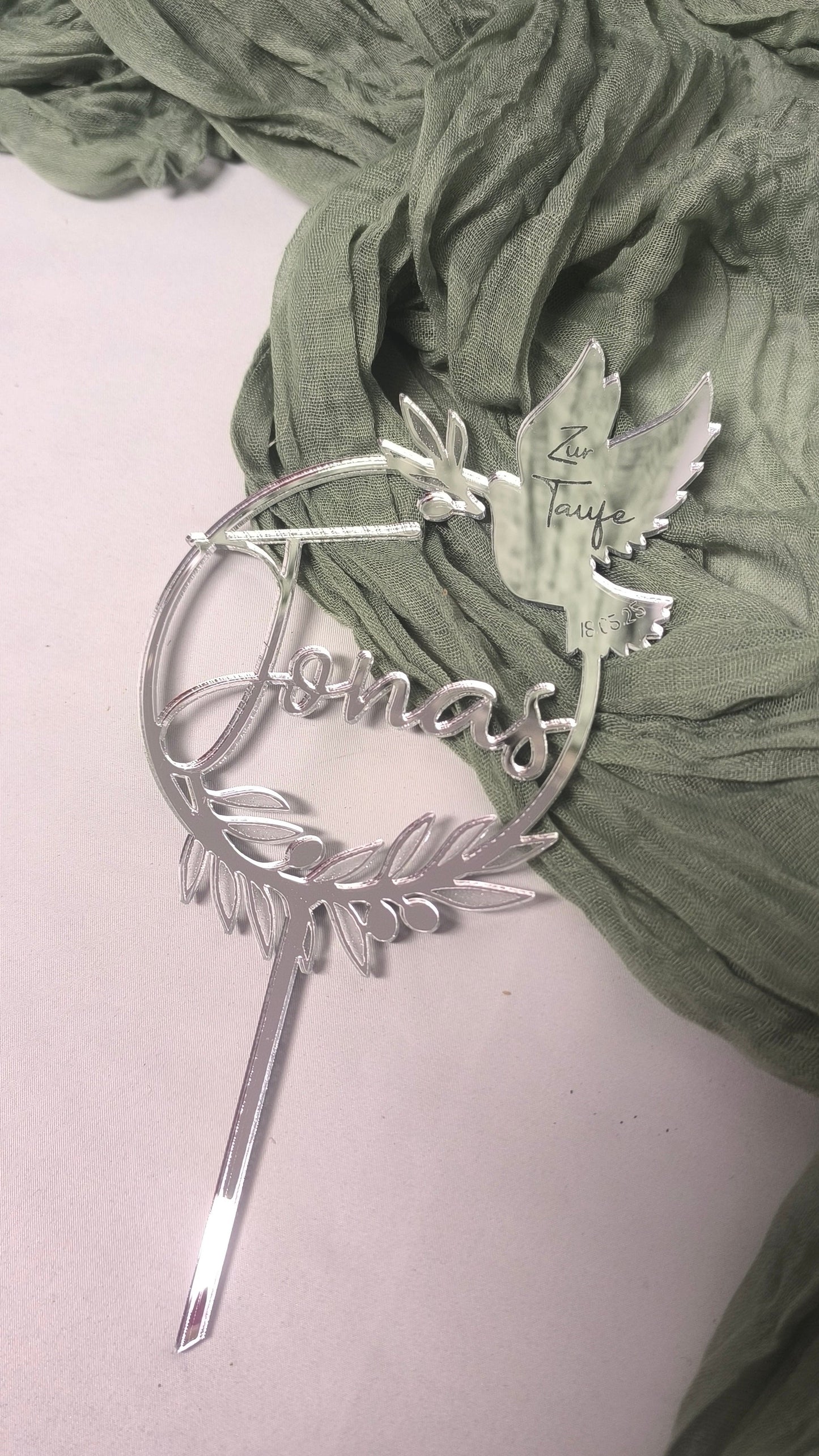 Caketopper Taufe - Taube