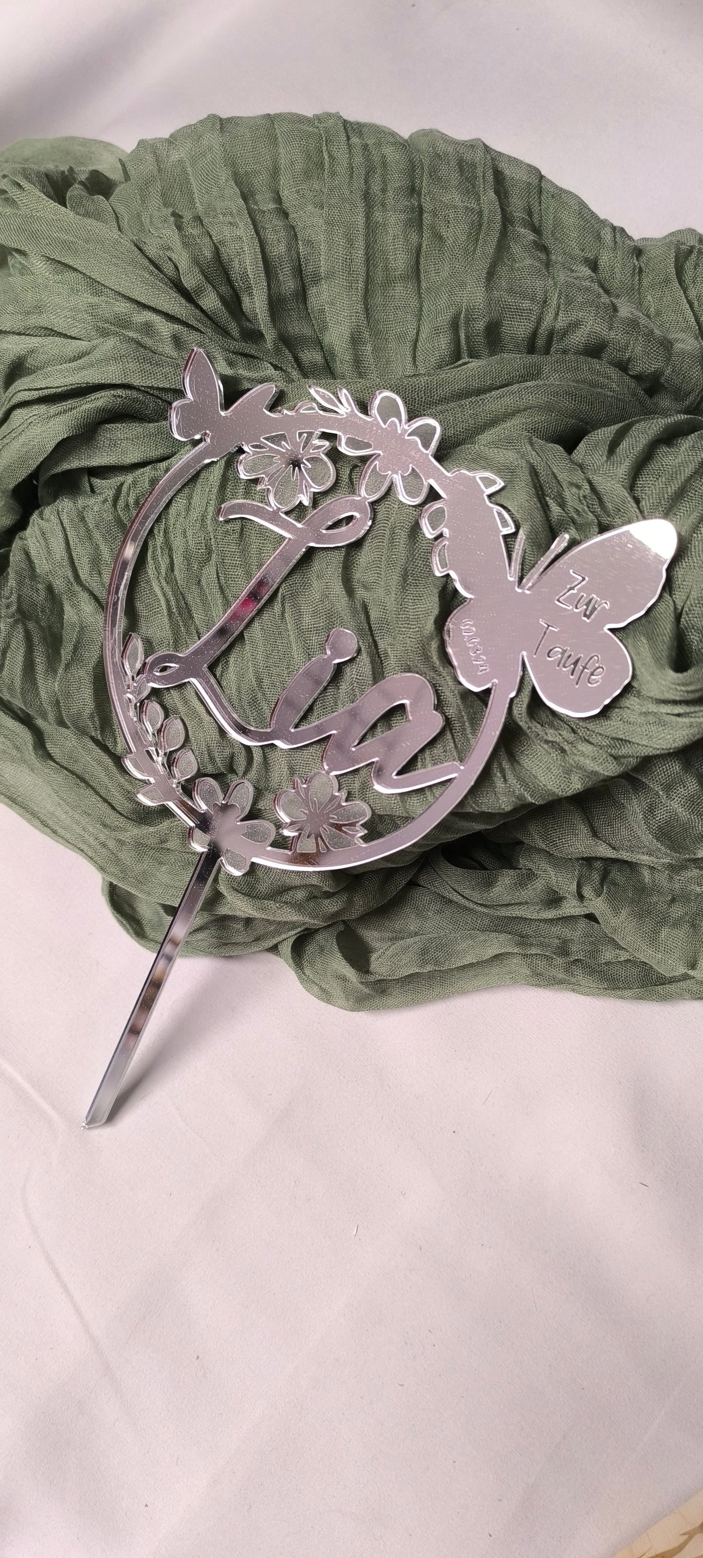 Caketopper - Schmetterlinge & Blumen personalisiert