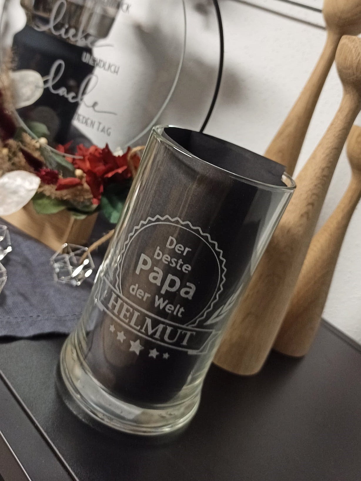 Bierkrug - Bester Papa der Welt mit Name – Kleiner Falke