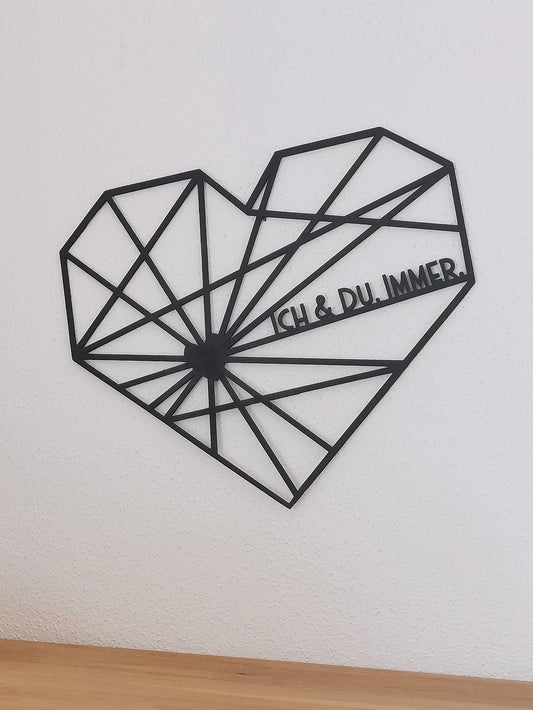 Wandbild - Herz Origami - Ich & Du. Immer