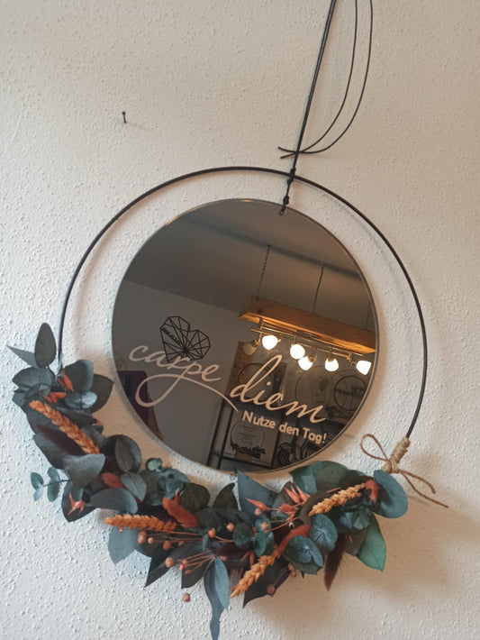 Spiegel rund - Carpe diem - Nutze den Tag