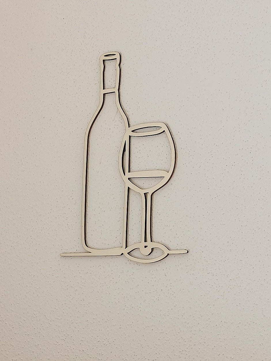 Wandbild - LineArt Weinflasche