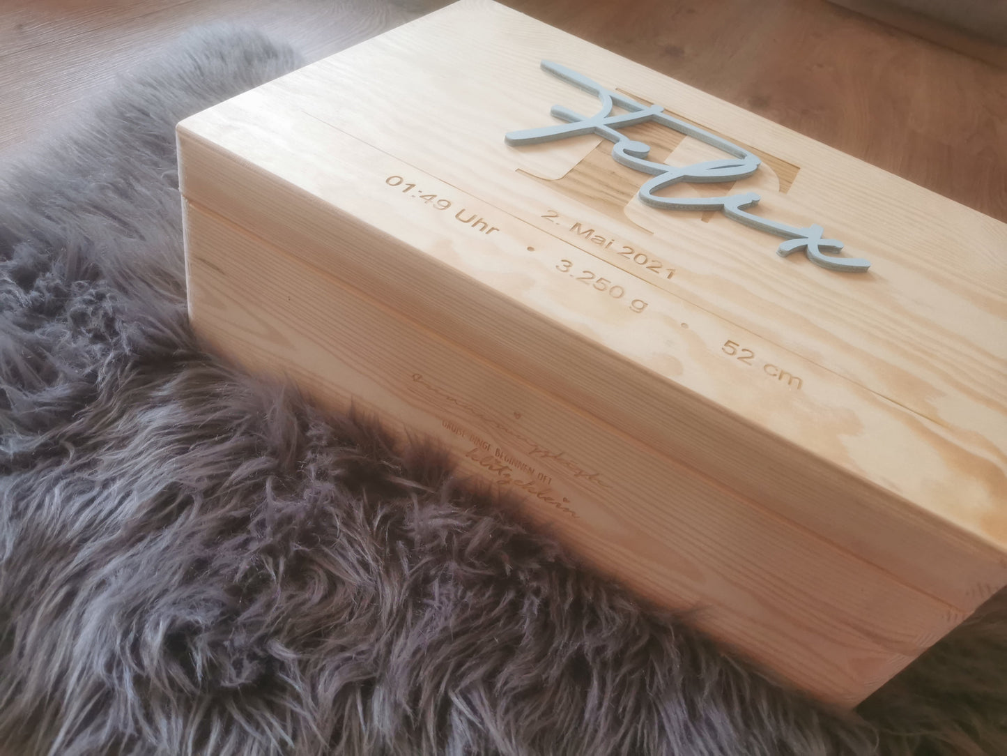 Erinnerungskiste - Name 3D mit Geburtsdaten