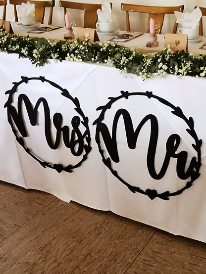 Floralhoop Türkranz - Hochzeit - Mr & Mrs - Herzkranz